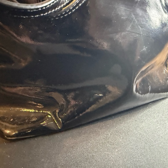Michael Kors Black Patent Tote with Silver Accents - Picture 3 of 5
